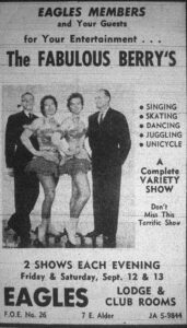 Eagles Lodge show, 1958