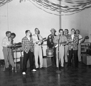 Ray Conger's Rhythm Rangers band at Eagles Club Apr 1959